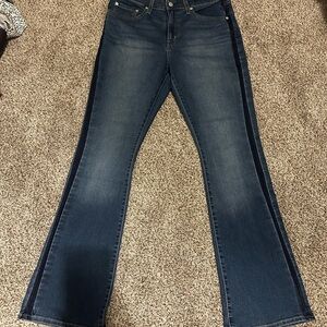 Levi's Blue Flare Wide Leg Jeans with Gradient Wash